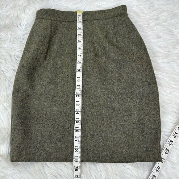 Fendi Women's Green Tweed Designer Virgin Wool Career Pencil Skirt FR38/W25 - Picture 13 of 15